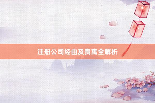 注册公司经由及贵寓全解析